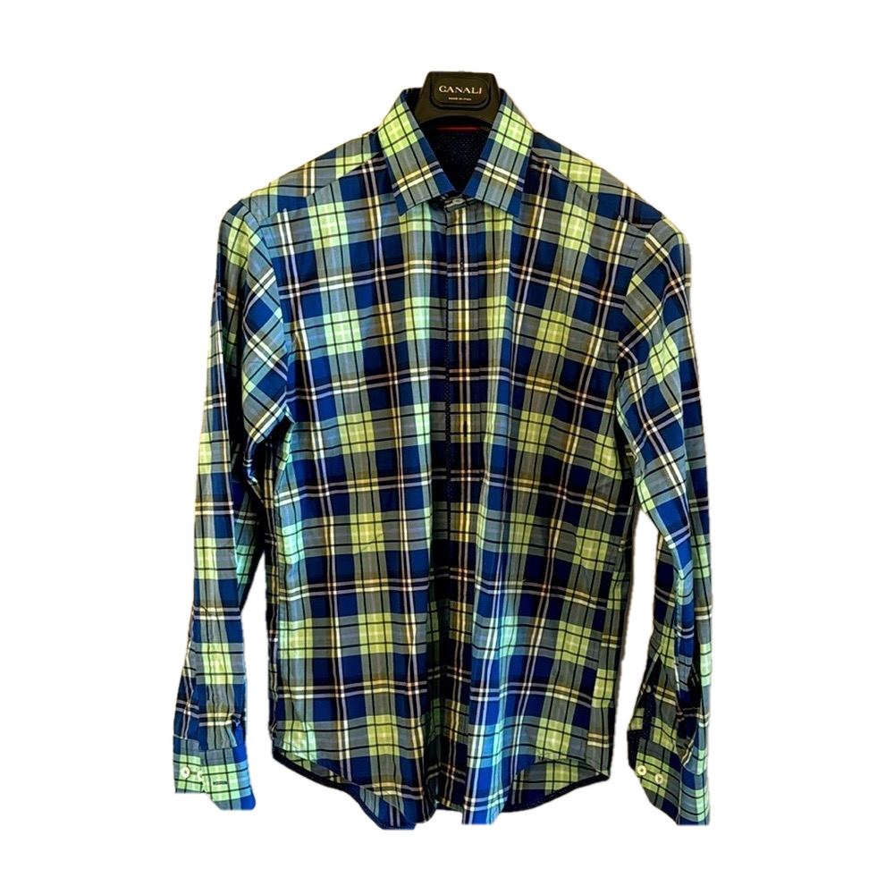 Bugatchi quality, blue green, long sleeve shirt beautiful design